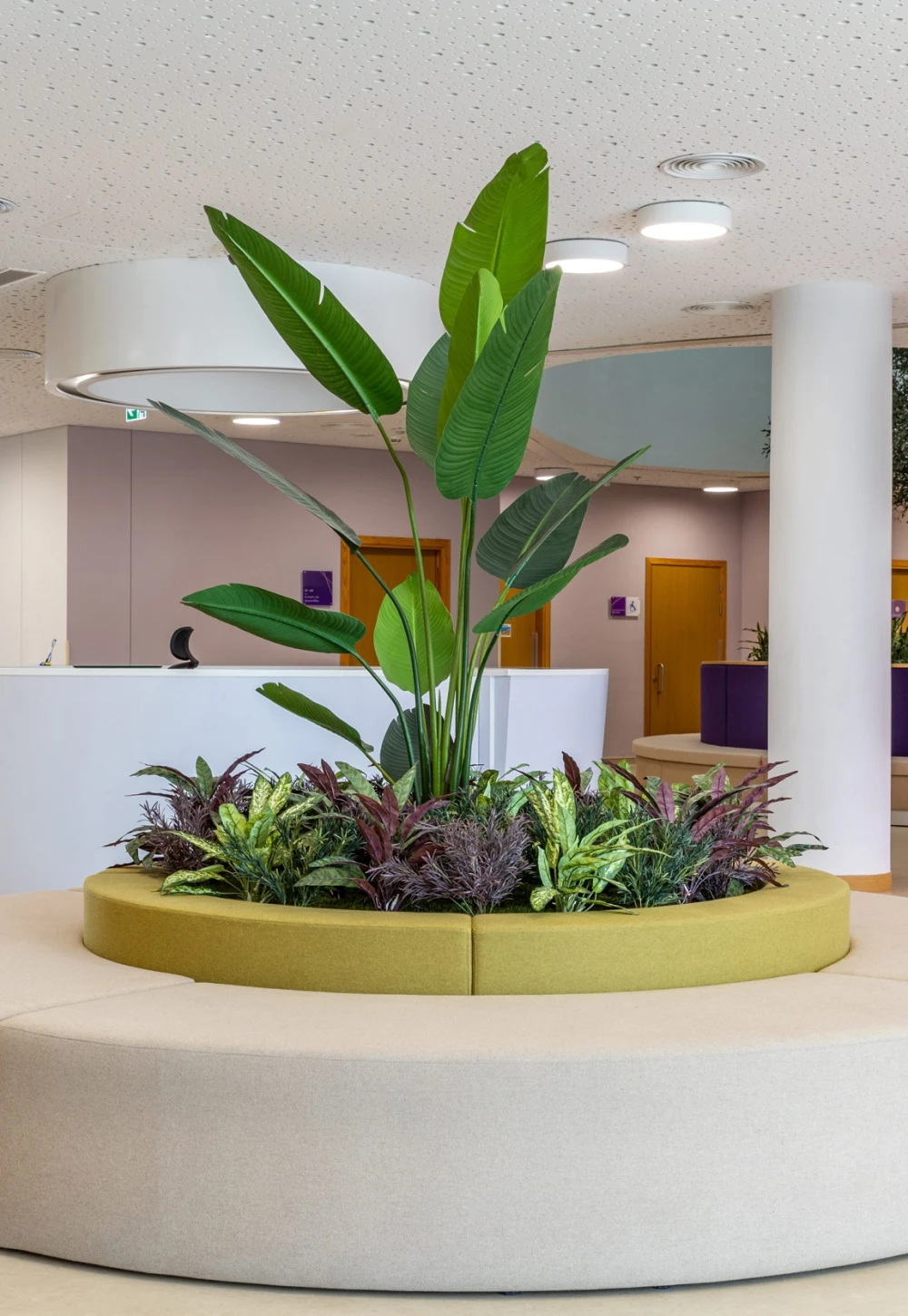 inherently fire retardant planting installed in seating