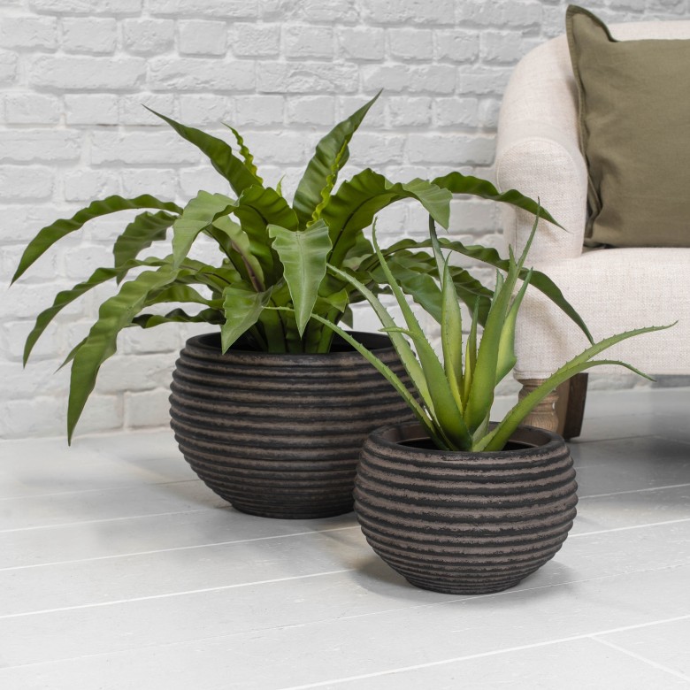 light brown bamboo plant pots