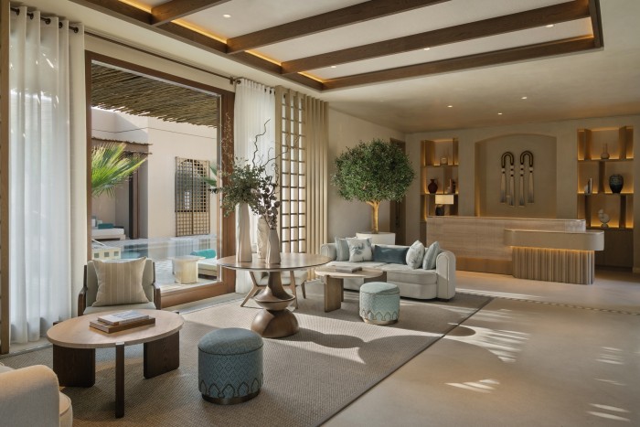 An artificial bespoke olive tree situated in Bab Al Shams, Dubai