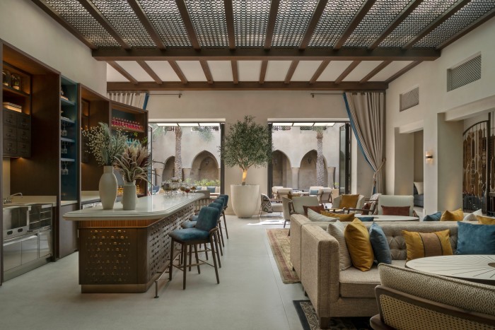 An artificial bespoke olive tree situated in Bab Al Shams, Dubai